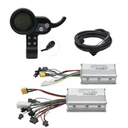 60V 25A Brushless Controller Dual Motor+36V-60V LCD Display Dashboard 6PIN for Electric Scooter E B Black