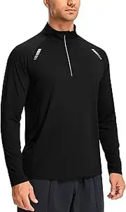 [Libin] Men's Workout Shirts Long Sleeve 1/4 Zip Pullover Running Athletic Shirts Lightweight Casual Outdoor Shirts