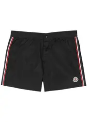 Moncler Striped Logo Shell Swim Shorts - Black XXL