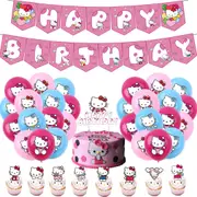 Hello Kitty Party Set - Party BannerCake Toppers Balloons - Kids Birthday Party Decorations