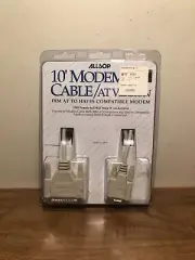 Vintage Allsop 10' Modem Cable IBM Compatible New NIP DB9 Female-DB25 Male