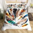 Cover Kids King Western Colorful Feather Decor Bedding Set Bird Peacock Feather