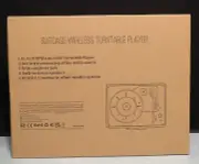 Vinyl Record Player Wireless Turntable Bluetooth 3-Speed Portable Suitcase RCA