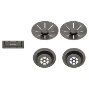 Blanco Overflow set Satin Dark steel double 206901