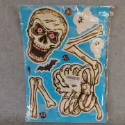 30 Pc Halloween Window Cling Sticker Skeleton Spider Bat Ghost