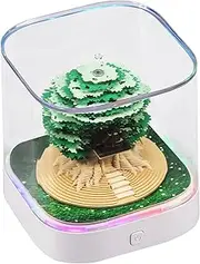 3D Desk Calendar, 3D Calendar 2025, Creative Calendar Memo Pad with LED Lights, Desk Time Piece Calendar for Colleague Friend 3D Family Calendar 2024/25 (Green)