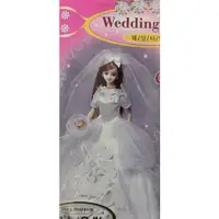 在飛比找蝦皮購物優惠-芭比 珍妮娃娃 娃衣 婚紗 韓國高級緞面花朵婚紗 附頭紗