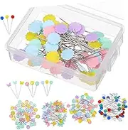 jojofuny 200 Pcs Flat Head Sewing Pins Dressmaking Pins with Butterfly and Flower Designs for Quilting Crafting and DIY Projects Easy to Use and Store