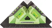 PowerSmith PLTS07 Tile and Flooring Laser Square with Two 90° Laser Lines, Two Built-In Bubble Vials, Wall Mount Plate, and Batteries Black