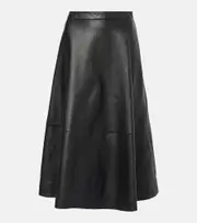 [Balenciaga] Balenciaga Leather midi skirt AU 8 black