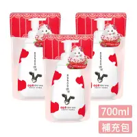 在飛比找環球Online優惠-【潤波】全脂牛奶極潤沐浴慕絲700ml (補充包)X3入