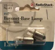 RadioShack 272-1110 47 Bayonet-Base Lamp 3.6v 150ma 2pk