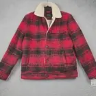 LUCKY BRAND Sherpa Jacket ADULT Small RED OUTDOORS TRUCKER LINED MENS ZIP NWT