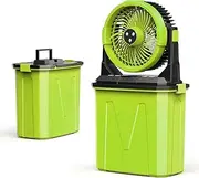 CINGALOOK 9L Bucket Misting Fan Portable Outdoor - 10" Portable Water Spray Fan with 20000mAh Battery, 3 Speeds & 3 Large Nozzles, for Camping, Patio, Golf, Tent, Office