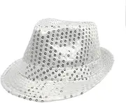 [AOBRICON] Multi Color Fashion Sequins Solid Color Jazz Hat Shiny Performance Dance Hat Cowboy Hat