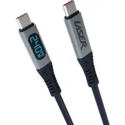 Laser 1m 240W USB-C to USB-C LCD Braided Cable