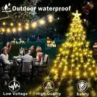 Solar 350 LEDs Waterfall Light Party String Star Xmas Tree Yard Party Gift Decor
