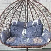 Exquisite Egg Chair Cushion Replacement, Outdoor 2 Person Hammock Rattan Cushions for Hanging Egg Chair Swing, Thicken Round Patio Chair Cushion Only, Washable Chair Cushions