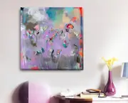 Abstract Flowers Stretched Canvas Print