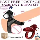 Vibrating Cock Ring Penis Double Vibrator Clit Couples Sex Toy For Men G-spot AU