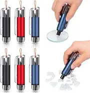 Lasnten 6 Pcs Mini Car Window Breaker with Test Glass Mini Car Safety Hammer 2-in-1 Seat Belt Cutter Car Escape Tool Car Emergency Spring Loaded Glass Breaker for Auto Land Underwater Rescue