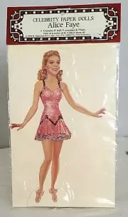 Vtg ALICE FAYE Celebrity Paper Dolls 1992 Costumes Hats ~ B. Shackman ~ NEW NRFP