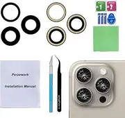Perzework OEM Back Rear Camera Lens Glass Replacement for iPhone 15 Pro Max 6.7 inches with pre-Installed Adhesive and Reparing Toolkit