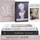 Moncur Decorative Coffee Table Books Set of 3, Mid Century Modern Shelf Decor W/