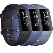 PACK 3 Silicone Bands for Fitbit Charge 4 / Fitbit Charge 3 / Charge 3 SE Rep...
