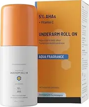UnderArm Roll On with Lactic and Mandelic Acid, Removes odour, Whitens and Brightens Skin, Kills Bacteria, Exfoliates Underarm, Long lasting, For Women and Men, 40ml (Aqua Reef)