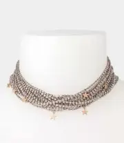Betsey Johnson CELESTIAL PUNK STAR CHOKER Stunning! NEW! Authentic