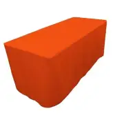 6' ft. Fitted Polyester Tablecloth Wedding Trade show Booth party DJ Orange