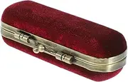 DOITOOL Ladies Lipstick Box Lipstick Case with Mirror Elegant Lipstick Organizer Vintage Lipstick Holder Ladies Vintage Purse Outdoor Travel Delicate Suitcase Flannel