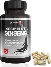 GeumHeuk Capsules Korean Black Ginseng (90 caps) - Potent, Premium Quality