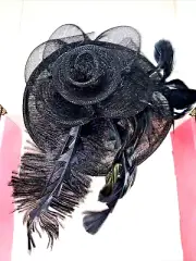 Feather Womens Dress Fascinator Fedora Pillbox Hat Party Church Beret