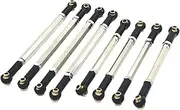 KANGYEBAIHUODIAN 8Pcs Steering Link Rod Spare Parts Professional Replacement Parts Adjustable Chassis Linkage Fit for MN128 1/12 RC Accs Parts Car