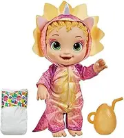 Baby Alive Hasbro Baby Alive Dino Cuties Doll - Blonde Hair - Triceratops Dinosaur Theme - Doll Accessories, Drinks, Wets - Nuturing Dolls and Toys for Kids - F0933 - Ages 3+