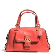 Coach Campbell Orange Leather Satchel Shoulder Crossbody Bag Purse F24690 $378