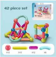 42-Piece Magnetic Building Set for Kids - STEM Stacking Toys with Balls and Rods for Boys & Girls Ages 3+