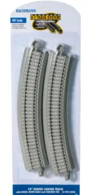 Bachmann E-Z Track ~ 18" Radius Curved Concrete Ties ~ HO Scale ~ 4 Pcs ~ 44701