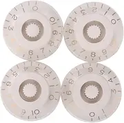 White Electric Guitar Knobs Speed Volume Tone Control Knob for Epiphone Les Paul Style Electric Guitar Parts Replacement Set of 4Pcs (White-Gold Word)