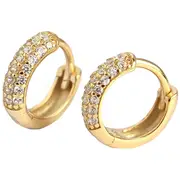 ANYCO Earrings Luxury Zircon Punk Circle Hoop Bohemian Piercing Ear Buckle For Women Accessories 8MM Gold