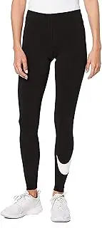 [Nike] Women's Sportswear Leg-A-See Swoosh Leggings, Black/White