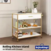 Kitchen Island Trolley Wine Rack Bar Cart Portable Drinks Holder Serving Shelf