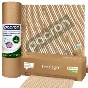 Hexigo Honeycomb Packing Paper Roll - 12"x300' Recyclable Brown Kraft Paper f...