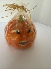 Halloween Anthropomorphic Big Teeth Smile Pumpkin Face Candle Sealed