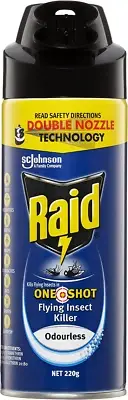 One Shot Flying Insect Killer, Flying Insect Spray with Double Nozzle, Odourless