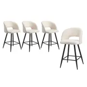 Oikiture 4x Bar Stools Boucle SURA