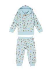Moschino Kids Logo Printed Cotton Tracksuit - Blue - 18/24M (18 Months) 18/24M (18 months)