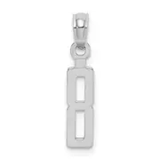 14K White Gold 14Kw Polished Number 8 Pendant